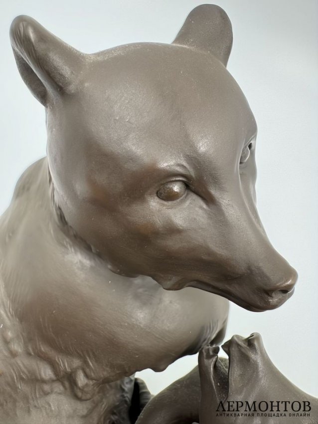 Статуэтка «Играющие медведи». Каменная керамика Бёттгера, Meissen, Германия, начало 20 века