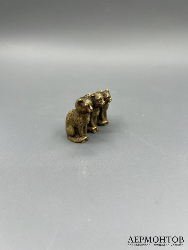 Статуэтка «Три кошки». Бронза, Австрия, 19 век