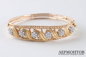 Браслет. Желтое золото 585 пробы, бриллианты 1,14 ct. Европа, сер. XX в.