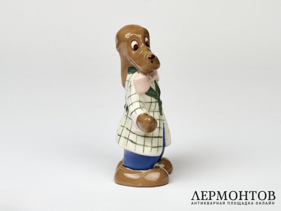 Статуэтка «Бассет». Фарфор, Royal Dux, Чехословакия, 1950 год