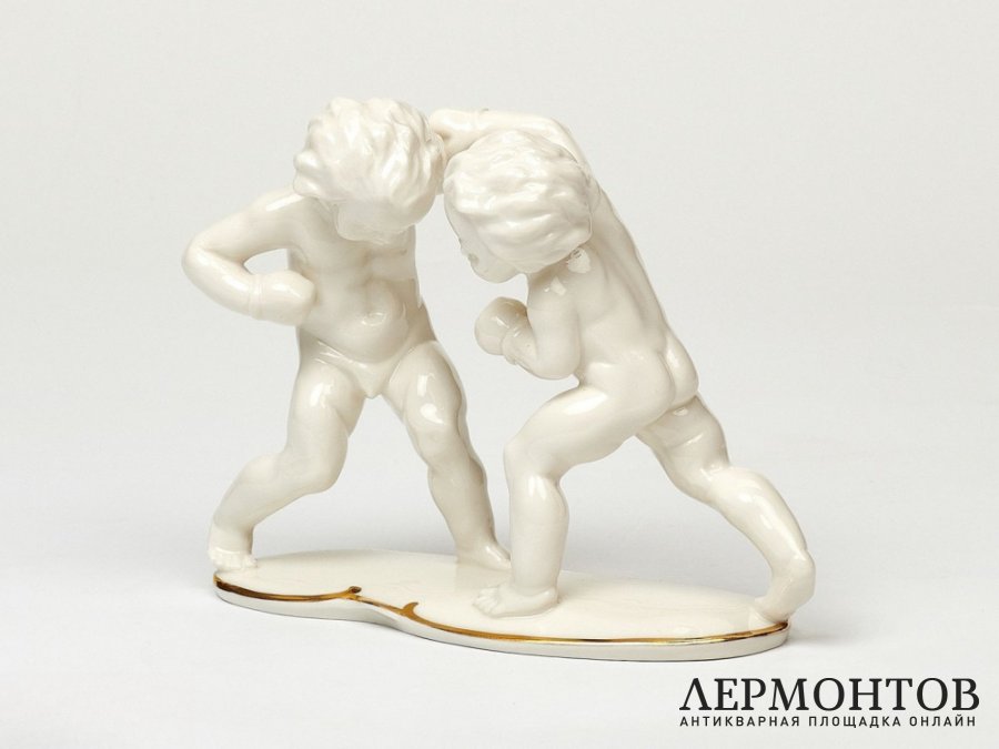 Статуэтка «Боксеры». Фарфор, Lorenz Hutschenreuther, Германия, 1938–1955 годы