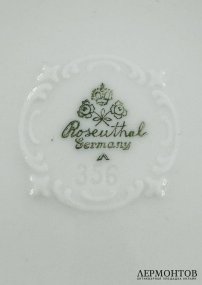 Ваза для цветов в технике silver overlay. Фарфор, серебро, Rosenthal, Германия, 1950–1970 годы