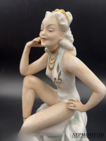 Статуэтка «Балерина». Фарфор, роспись, Unterweissbach, Германия, 1950–1960-е годы