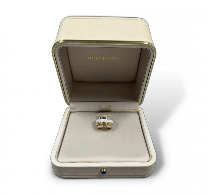 Женское кольцо «Quatre White Edition». Золото 750 пробы, керамика, Boucheron