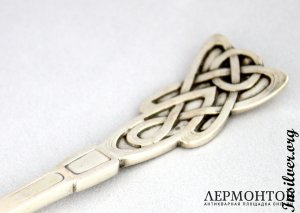 Лопатка Hertz в стиле модерн. Серебро 830 пробы, золочение. Дания, 1905 год.