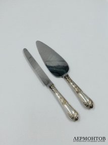 Лопатка и нож для торта. Серебро 925 пробы, Carrs, Великобритания, 20 век