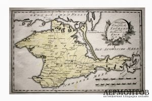 Карта Крыма. Франц Йозеф фон Райли. Гравюра, подкраска. Австрия, Вена, 1789 год.