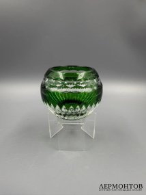 Парные подсвечники «Nadya», изумрудный и аметистовый. Цветной хрусталь, Faberge