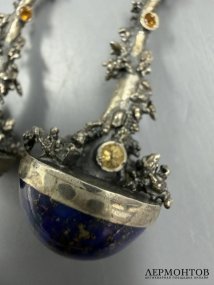 Серьги с лазуритом. Серебро 925 пробы, Россия