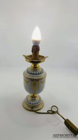 Настольная лампа. Фарфор, роспись, Mangani, Италия, 2000-е годы