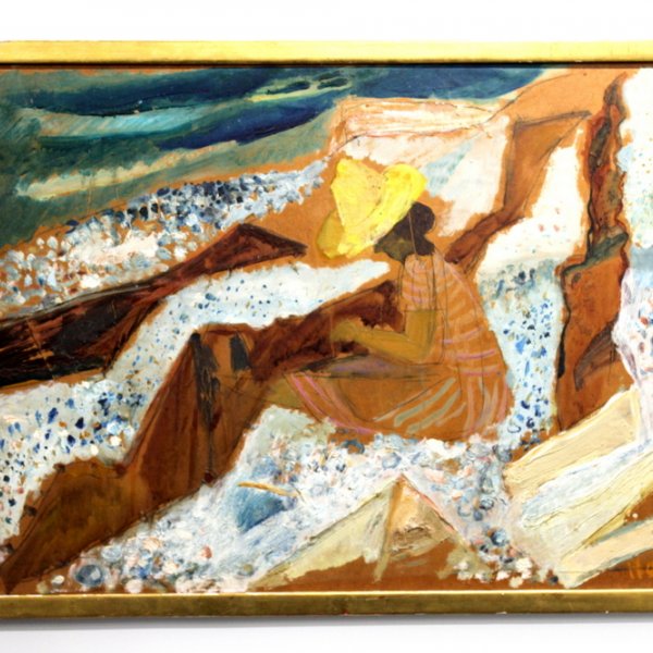 Картина. Феликс Хатц. Девушка в соломенной шляпе. 