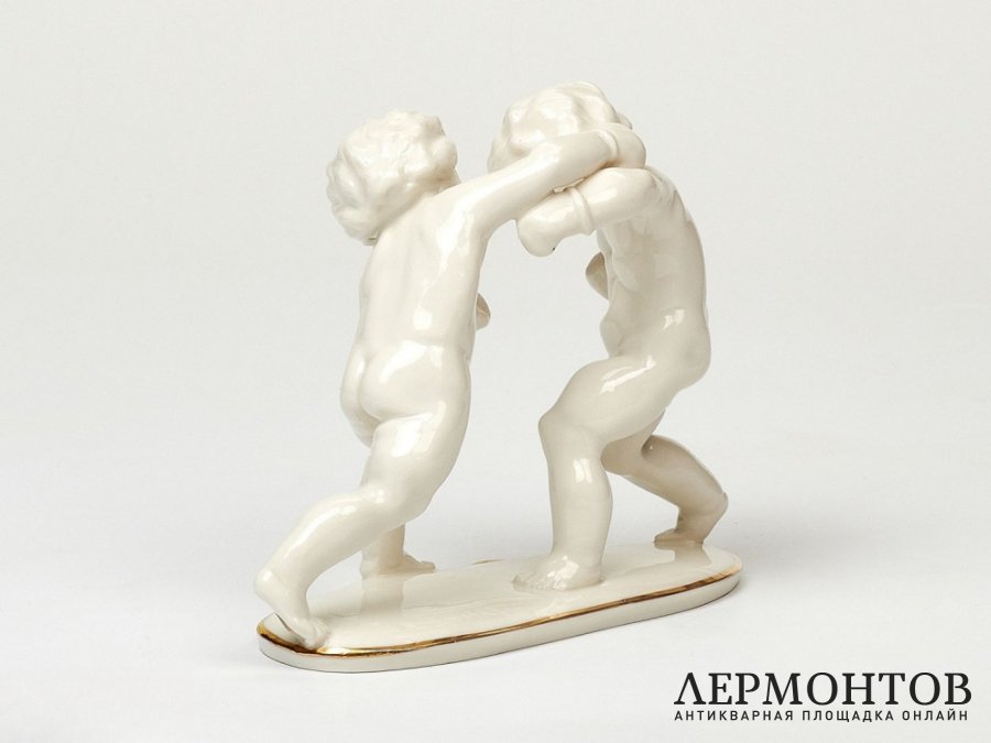 Статуэтка «Боксеры». Фарфор, Lorenz Hutschenreuther, Германия, 1938–1955 годы