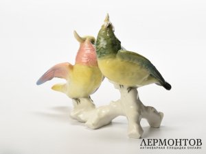 Статуэтка «Попугаи». Фарфор, Karl Ens, Германия, середина XX века