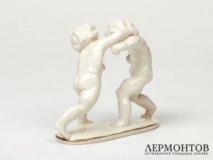 Статуэтка «Боксеры». Фарфор, Lorenz Hutschenreuther, Германия, 1938–1955 годы