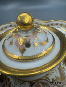 Кофейный сервиз тет-а-тет на 1 персону. Фарфор, роспись, золочение, Франция, конец 19 века