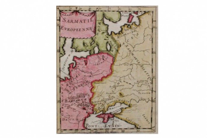 Карта территорий Сарматии Европейской. Россия, Крым. А. М. Мале. Франция, 1683 год.