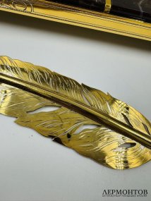 Письменный прибор «Театральный». Яшма, латунь, золочение, Россия, 2004 год
