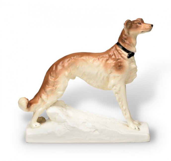 Статуэтка «Борзой». Фарфор, Royal Dux, Чехословакия, 1918–1938 годы