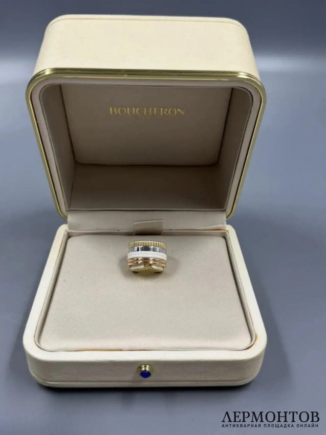 Женское кольцо «Quatre White Edition». Золото 750 пробы, керамика, Boucheron
