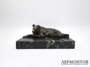 Скульптура Лежащий медведь. Россия, частный бронзолитейный завод, 2 половина 19 в.