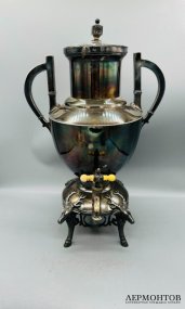 Бульотка с оленями. Металл, серебрение, Meriden Silver Plate Co., США, конец 19 века