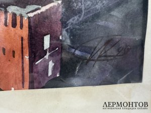 Картина «Вид на колокольню Ивана Великого». Бумага, акварель, Россия, 1995 год
