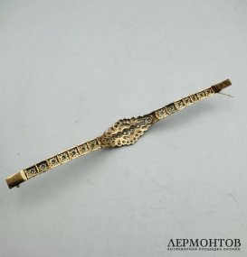 Браслет с бриллиантами. Золото 583 пробы, СССР, середина 20 века