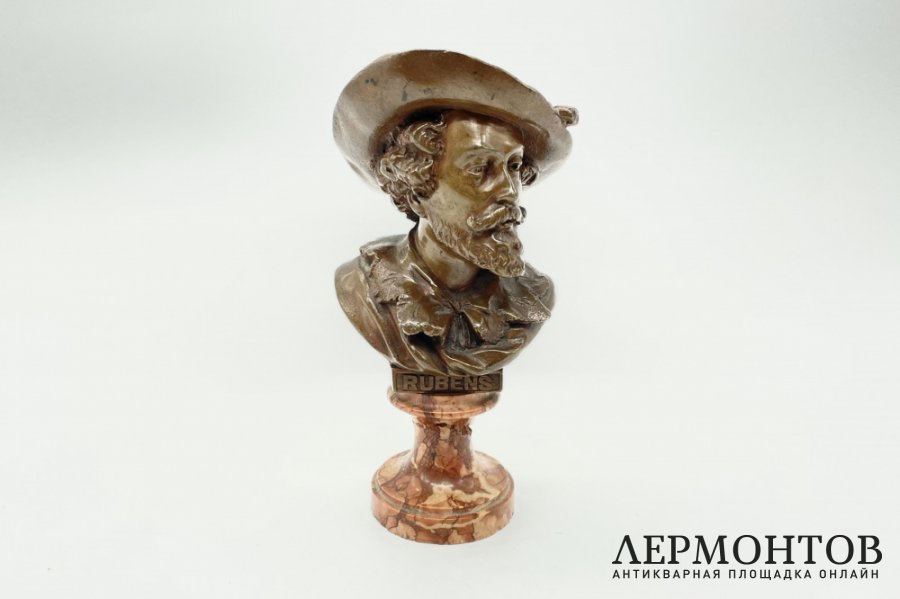 Бюст художника П. П. Рубенса. Зап.Европa, Франция,19 в. Бронза, литье, патина. Мрамор.