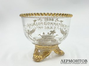 Сахарница креманка с масонской символикой Ордена Тамплиеров Йоркского устава.1898 г.
