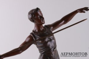 Скульптура Метатель копья. Франция, начало 20 в, автор модели G. Demange. Шпиатр.