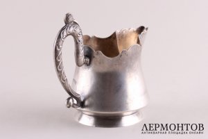 Сливочник в стиле модерн. Серебро 84 пробы. Россия, до 1917 года.