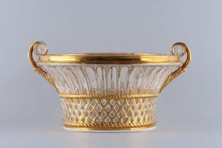 Сухарница ажурная. Батенин. Фарфор, золочение. Российская империя, 1814-1832 гг.