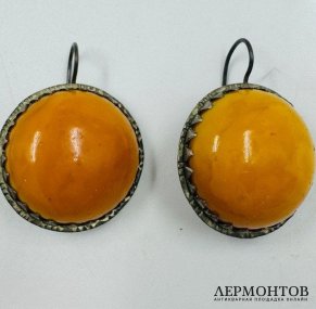 Серьги. Янтарь, СССР, 2-я половина 20 века