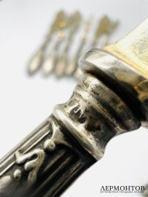Набор для рыбы на 6 персон, 12 предметов. Серебро 84 пробы, Россия, 1908–1917 годы